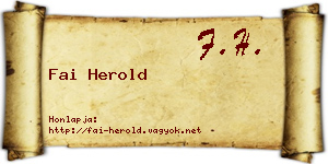 Fai Herold névjegykártya